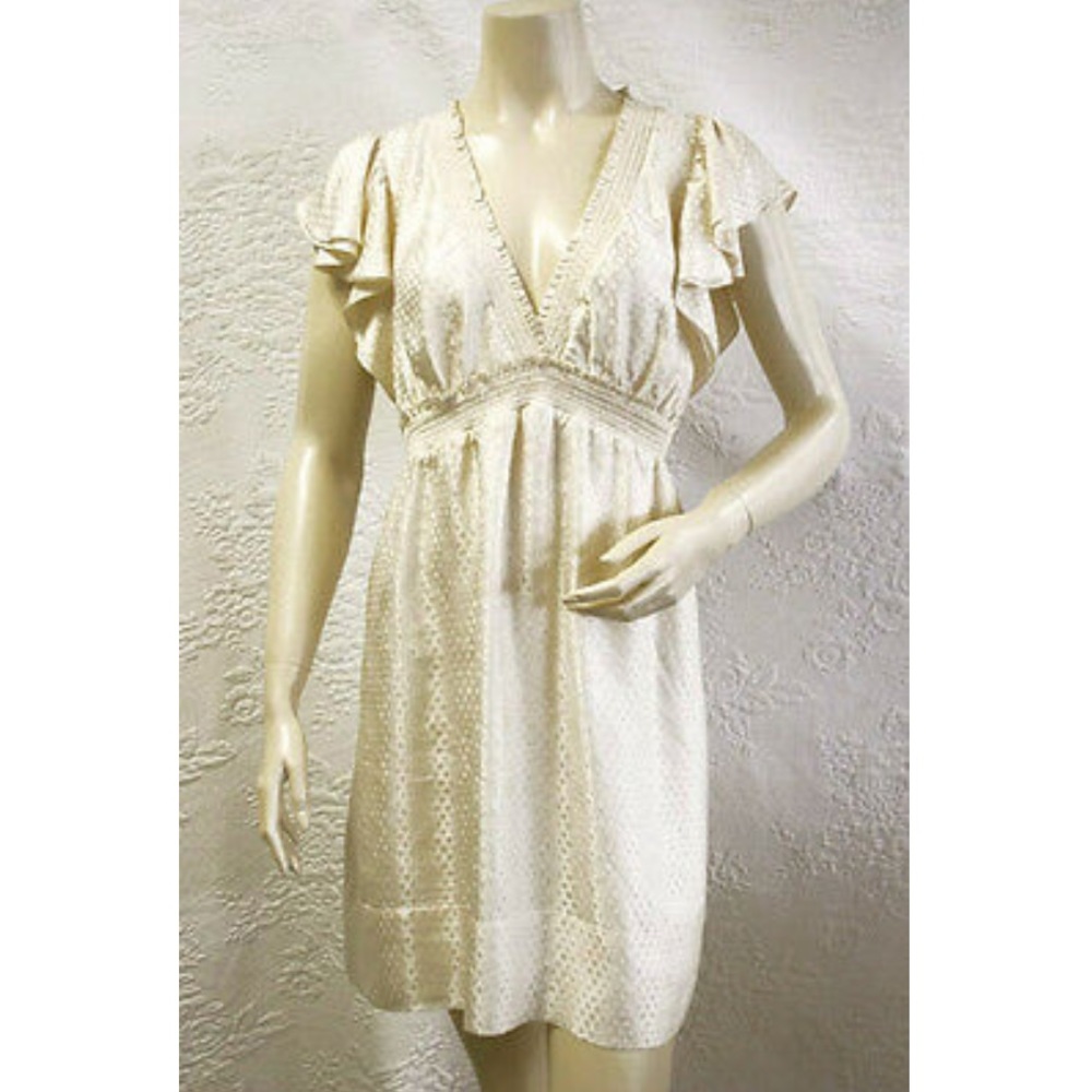 BCBG MAXAZRIA Silk Ruffle Dress